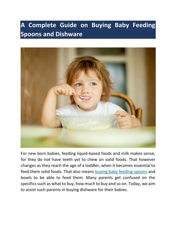 A Complete Guide on Buying Baby Feeding Spoons and Dishware