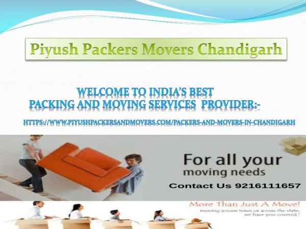 Packers and Movers Services in Chandigarh |Piyush packers and movers