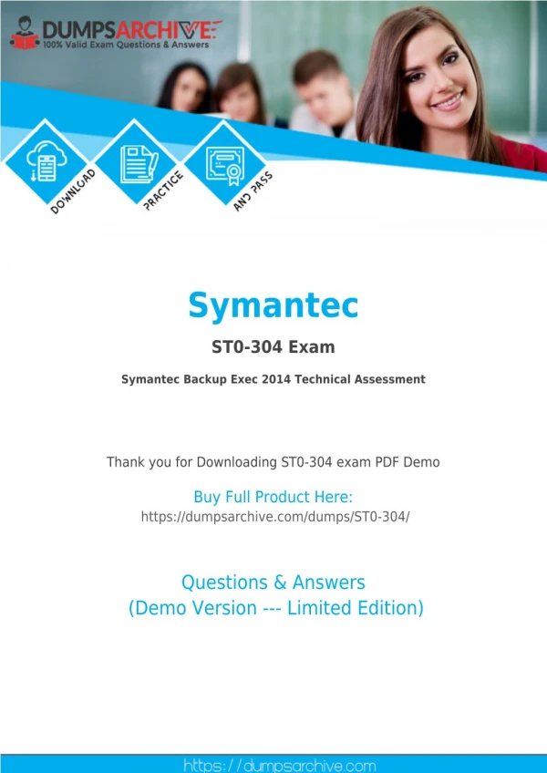 Latest Symantec ST0-304 Dumps PDF with Verified ST0-304 Questions PDF
