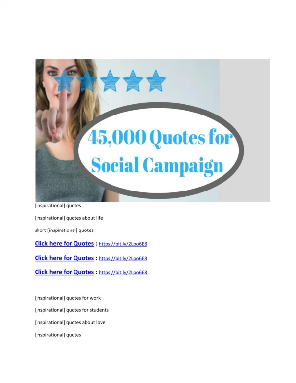 I Will Give 45,000 Inspirational,Sucess Quotes For Social Campaigns