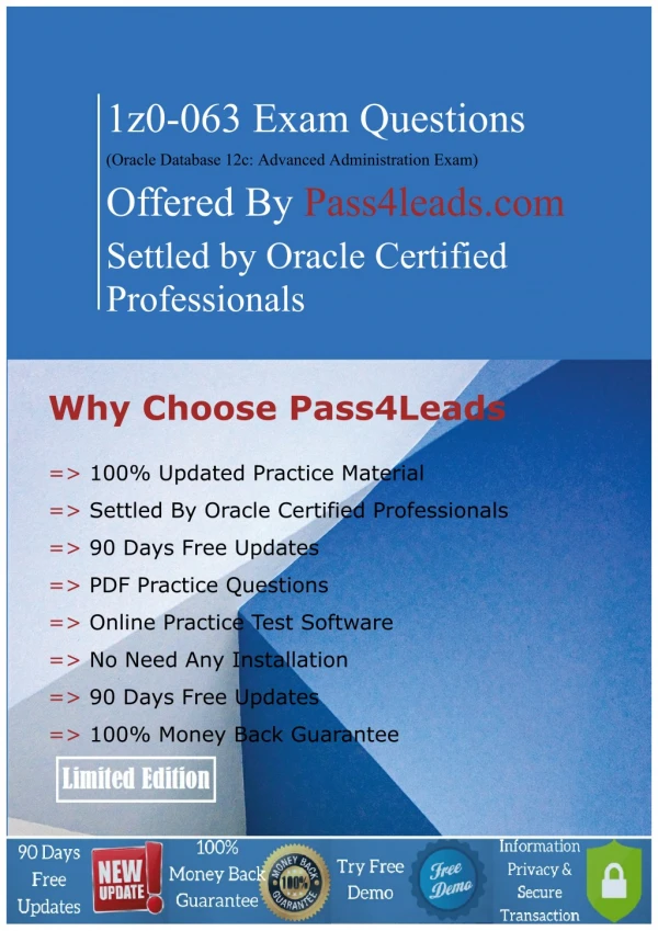 Oracle 1z0-063 Exam Questions - 2018 Updated 1z0-063 Dumps
