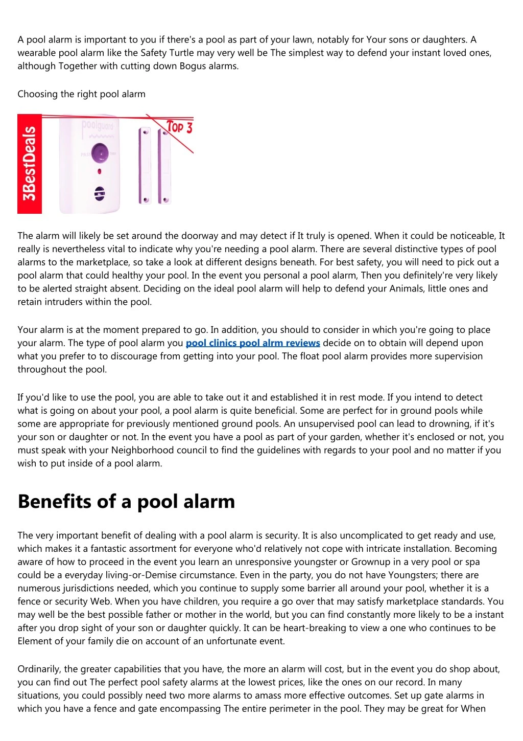 a pool alarm is important to you if there
