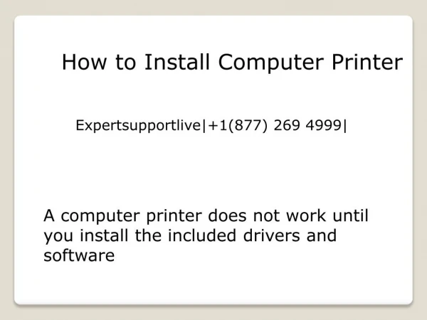 How to install computer printer