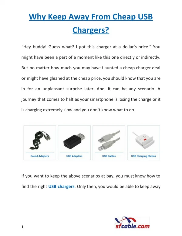 Why Keep Away from Cheap USB Chargers?