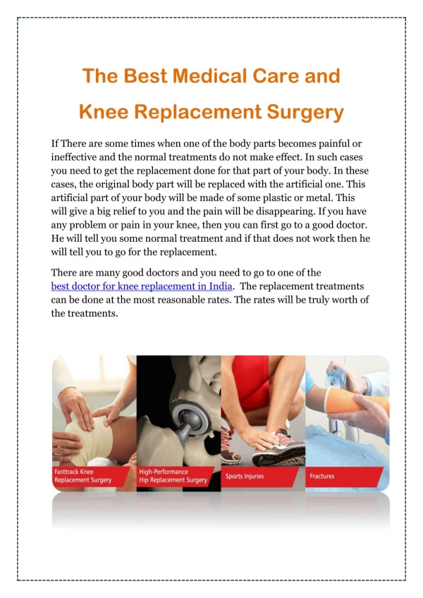 Best Knee Replacement Doctor in India