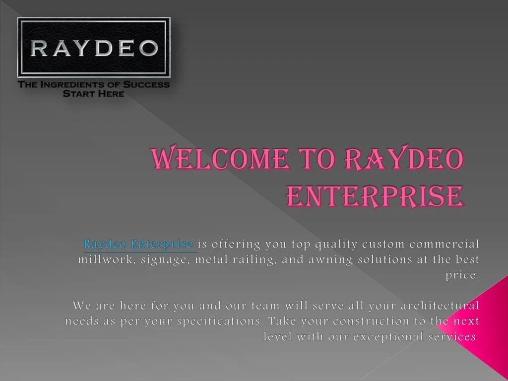 welcome to raydeo enterprise