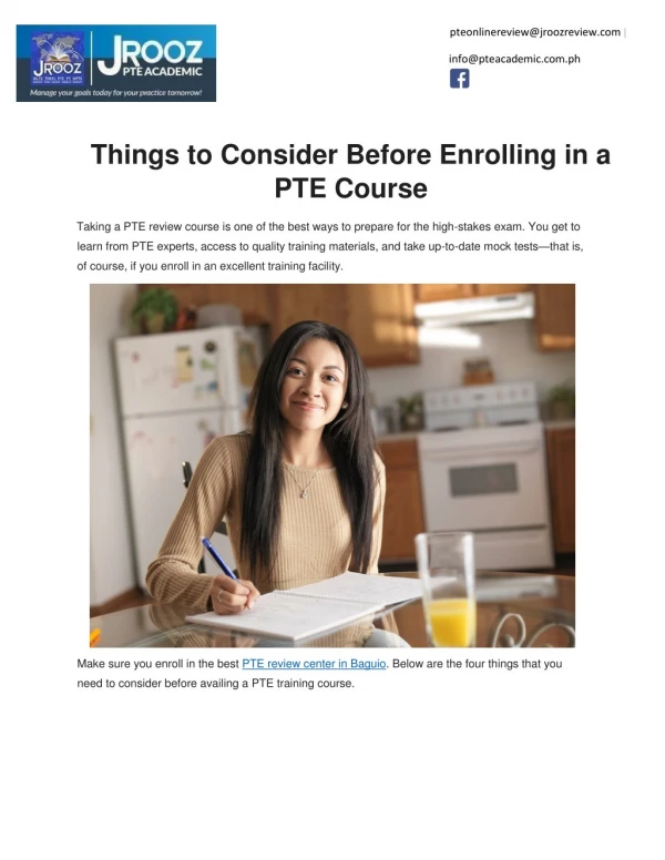 Things to Consider Before Enrolling in a PTE Course