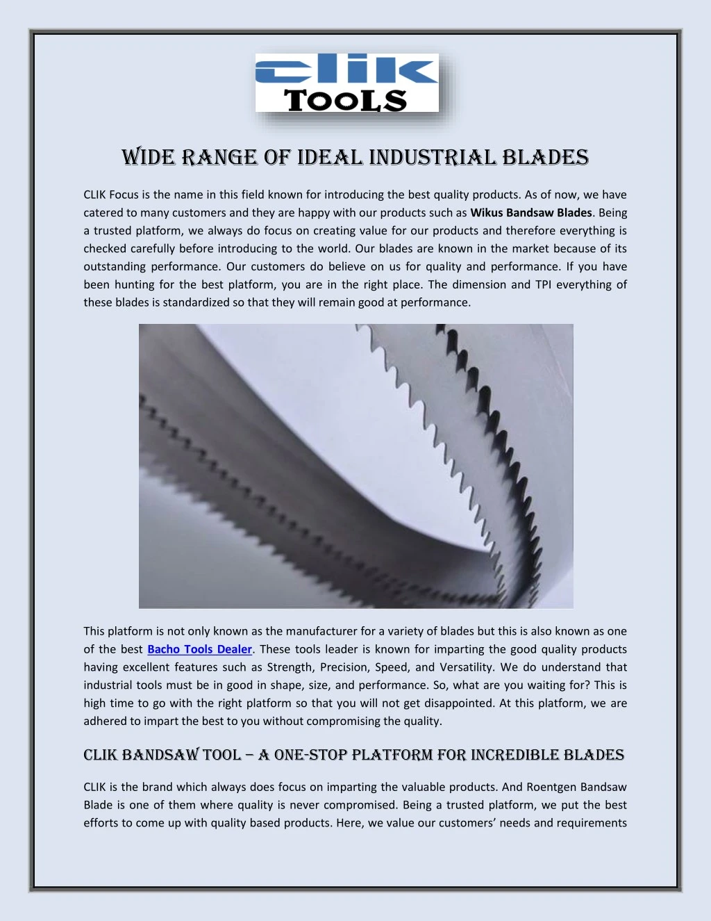 wide range of ideal industrial blades