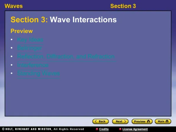 Section 3: Wave Interactions