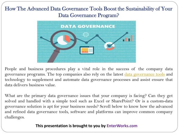 How The Advanced Data Governance Tools Boost the Sustainability of Your Data Governance Program?