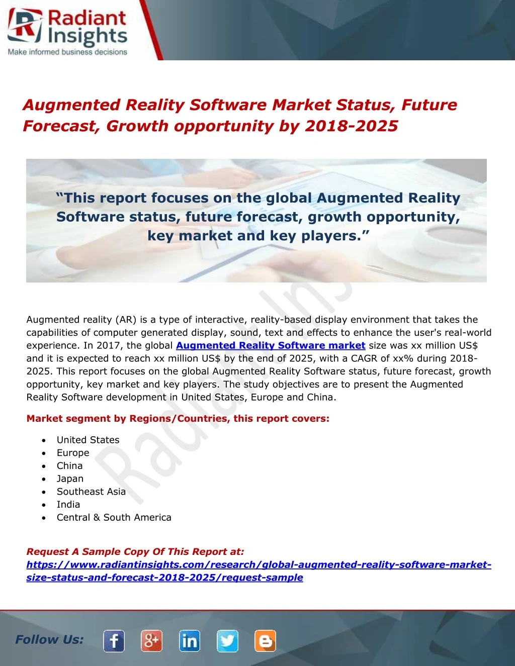 augmented reality software market status future