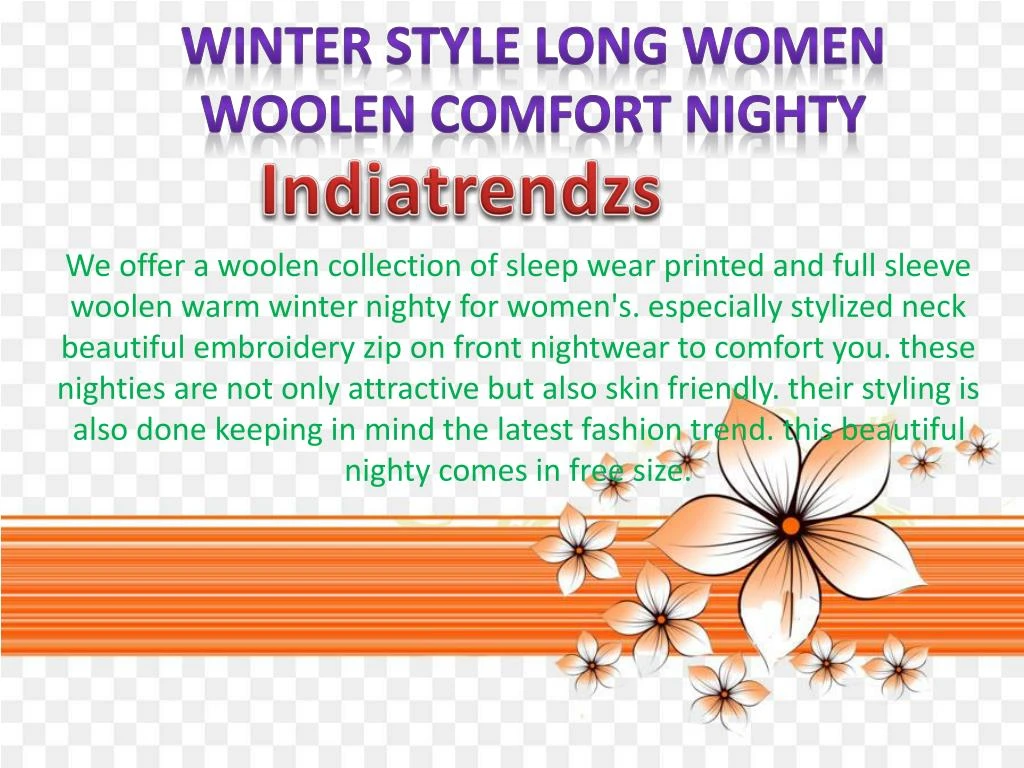 winter style long women woolen comfort nighty