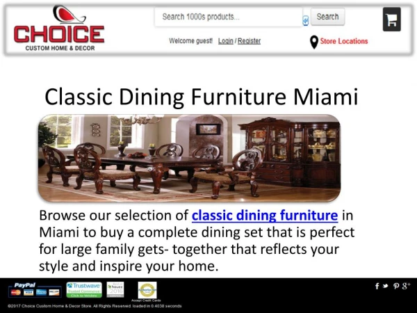 Classic Style Dining Room Furniture Orlando, Miami, Tampa, Florida FL