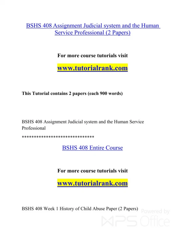 BSHS 408 Teaching Effectively--tutorialrank.com