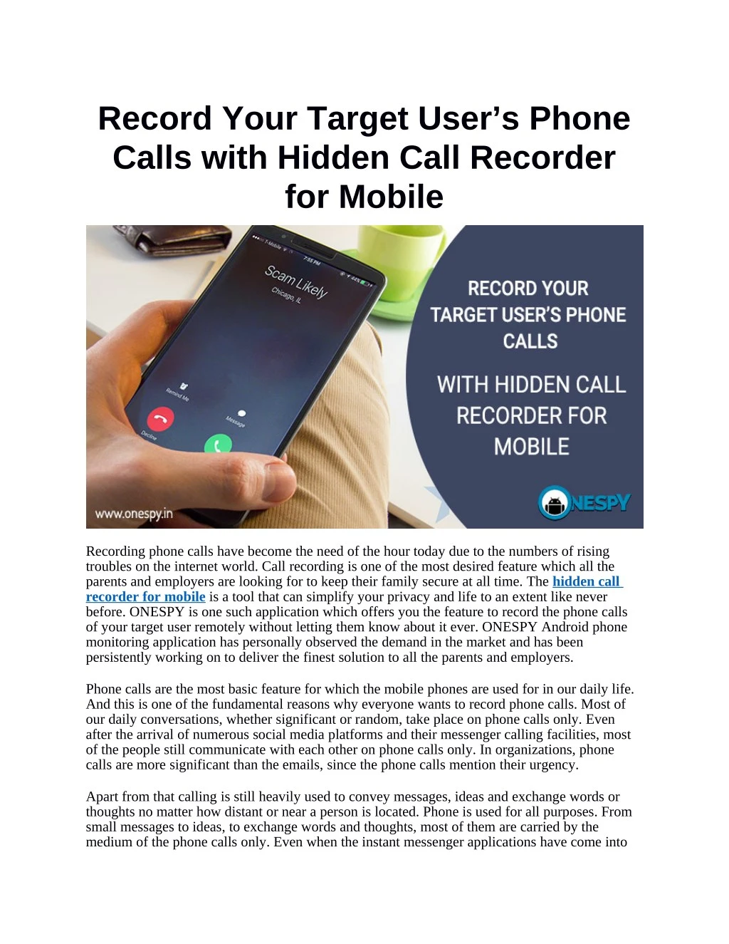 record your target user s phone calls with hidden