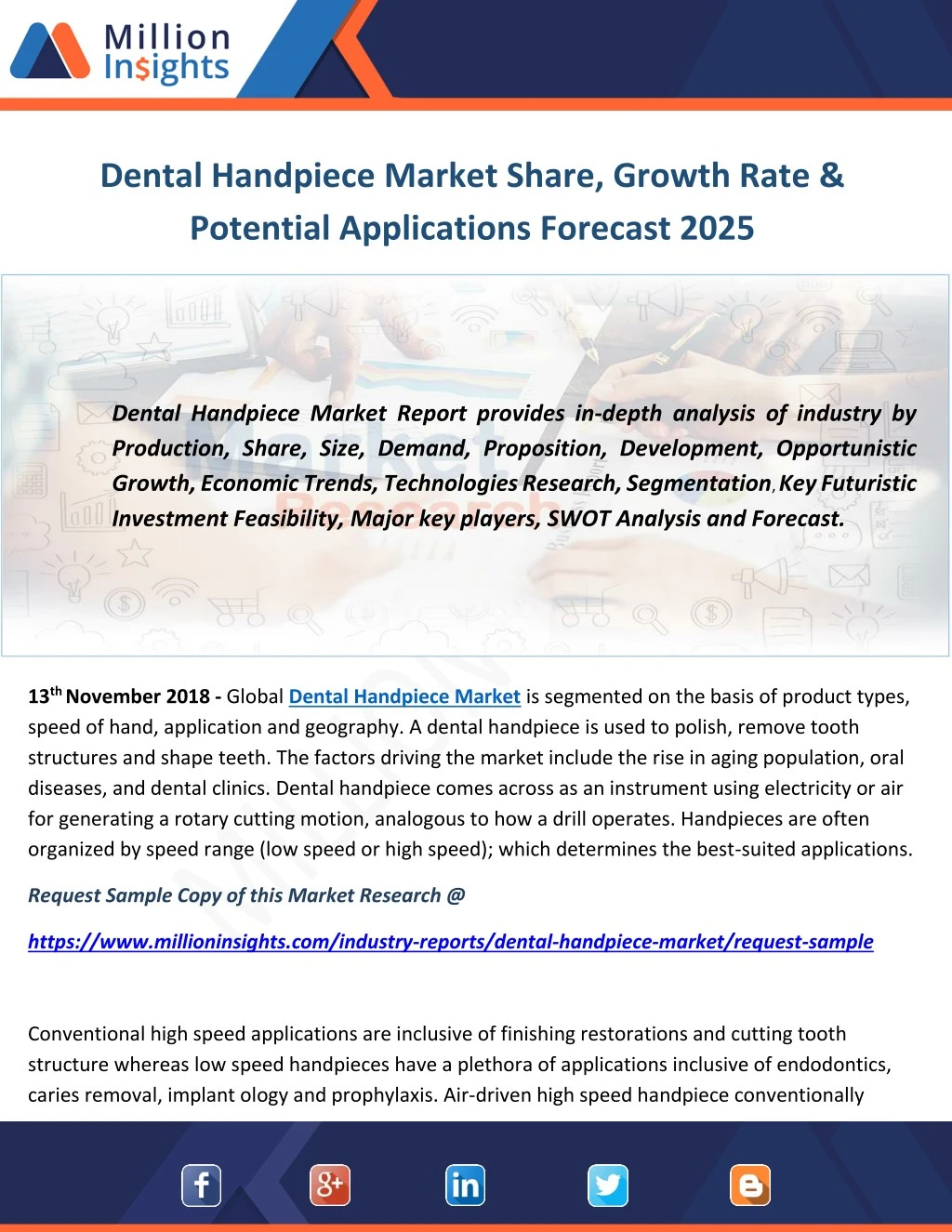 dental handpiece market share growth rate