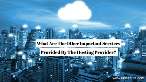 What Are The Other Important Services Provided By The Hosting Provider?