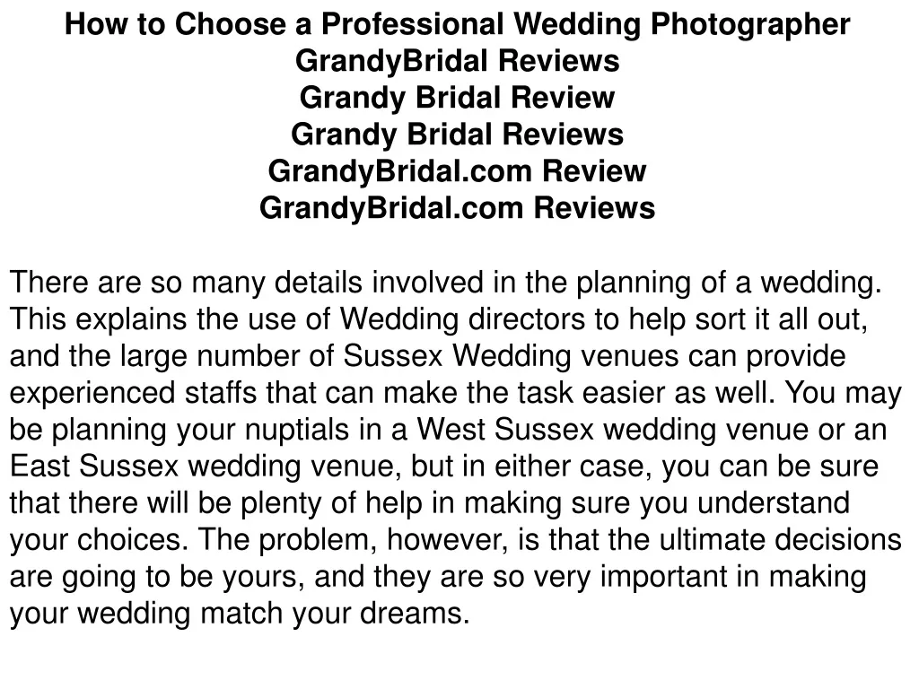 how to choose a professional wedding photographer