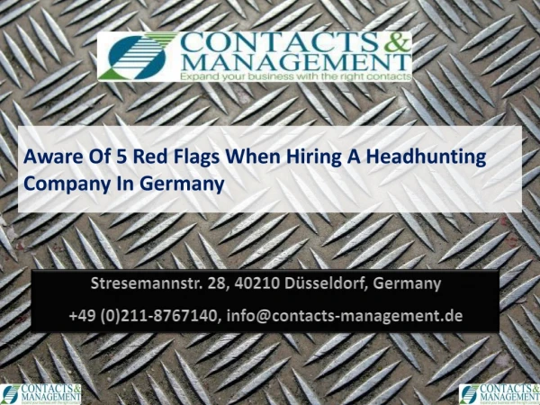 Aware Of 5 Red Flags When Hiring A Headhunting Company In Germany