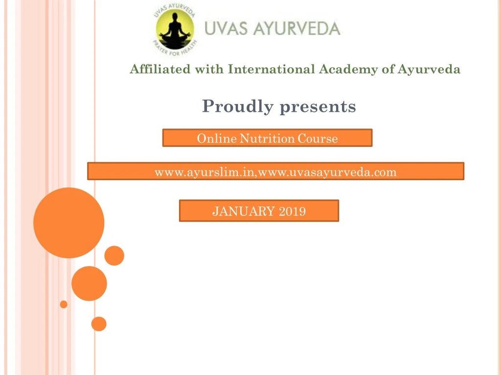 affiliated with international academy of ayurveda