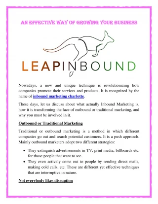 An Effective Way Of Growing Your Business - slide 1