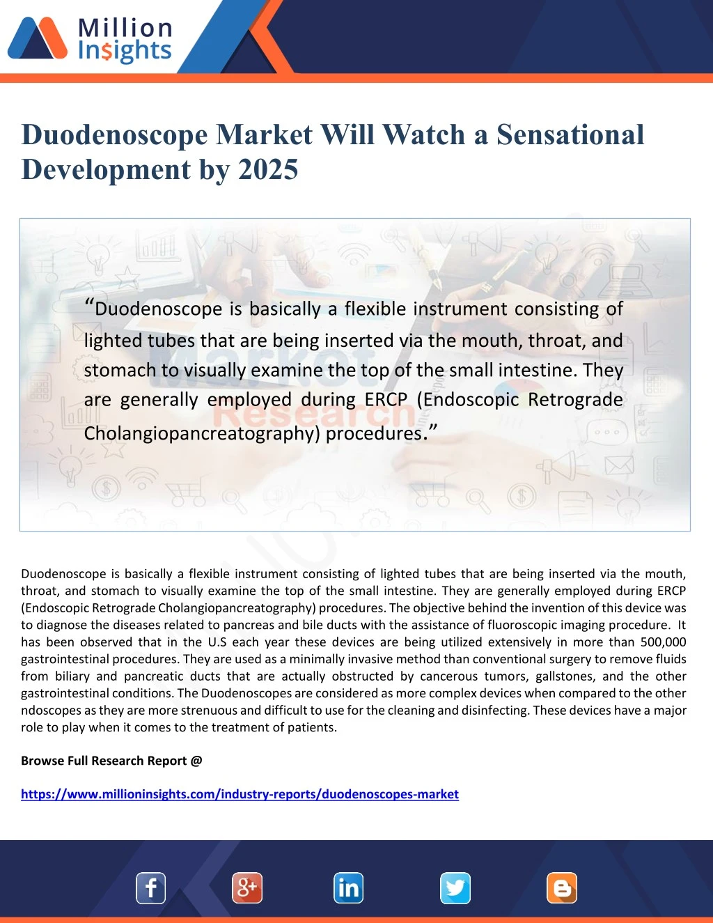 duodenoscope market will watch a sensational