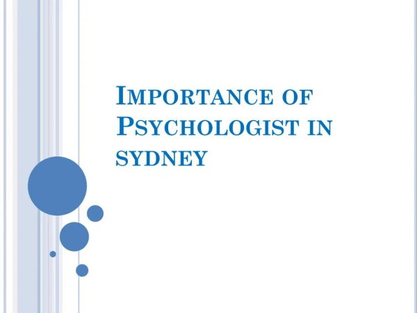 Importance Of Psychologist In Sydney