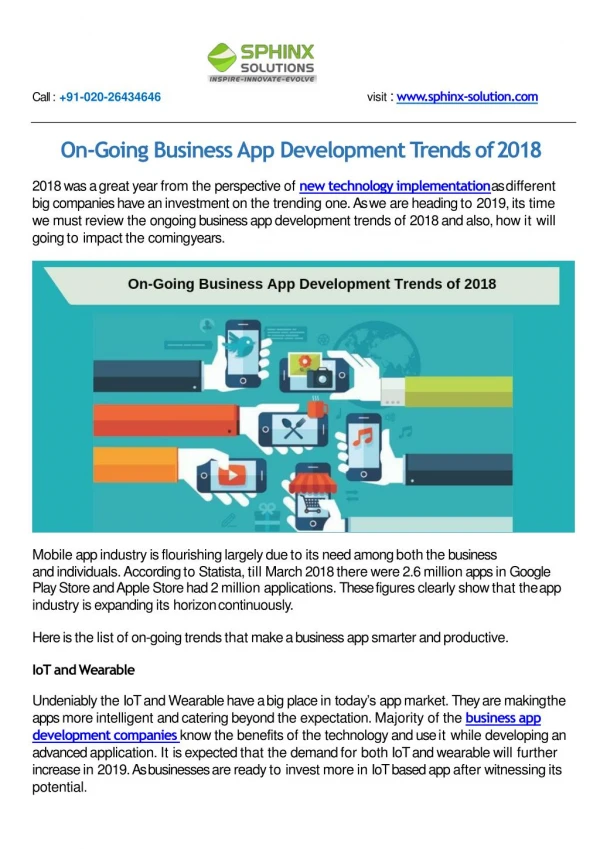 On-Going Business App Development Trends of 2018