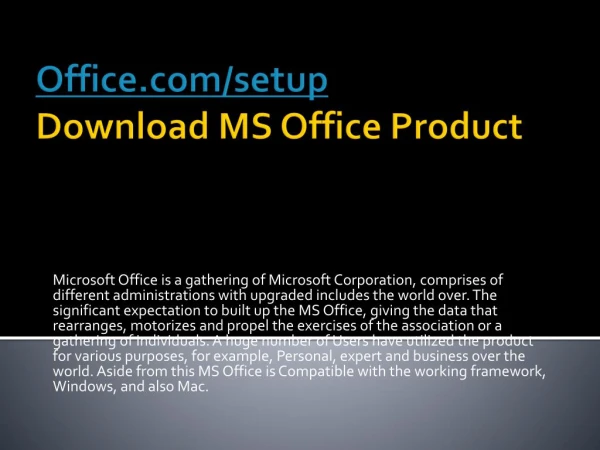 office com setup download ms office product