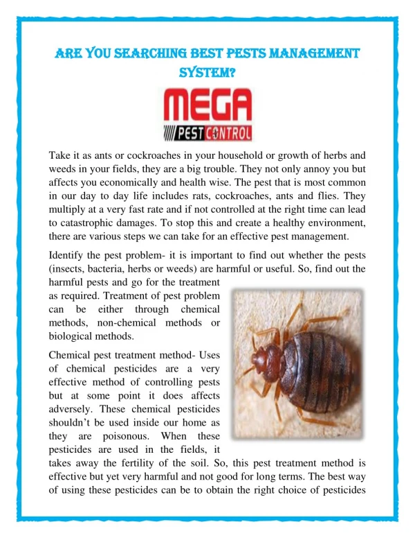 Are You Searching Best Pests Management System