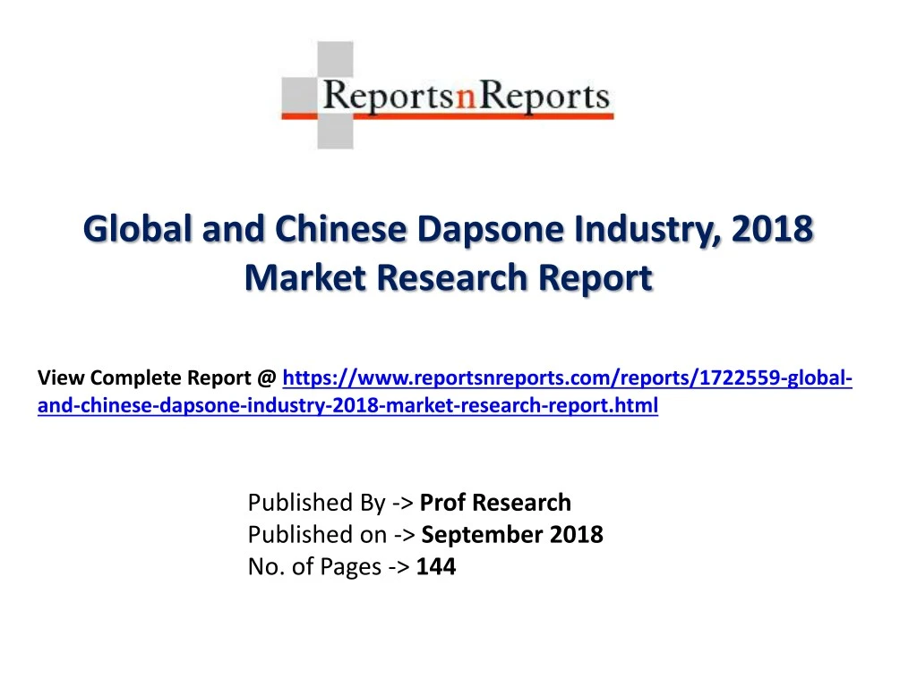 global and chinese dapsone industry 2018 market