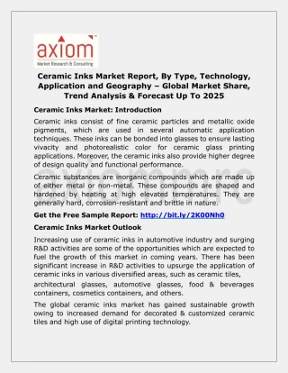 Ceramic Inks Market Trends, Size, Share, Growth and Forecast 2024 - slide 1