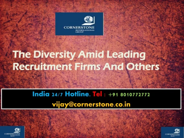 The Diversity Amid Leading Recruitment Firms And Others