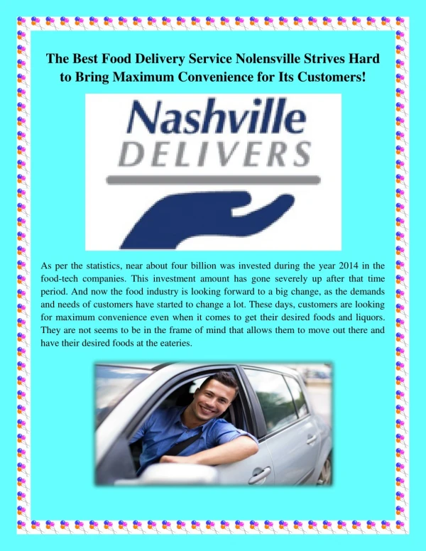 The Best Food Delivery Service Nolensville Strives Hard to Bring Maximum Convenience for Its Customers!
