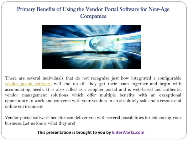 Primary Benefits of Using the Vendor Portal Software for New-Age Companies