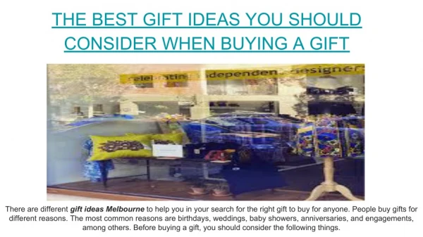 Gift Ideas Melbourne