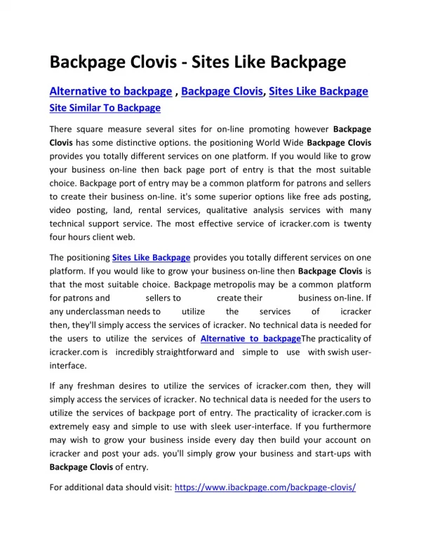 Backpage Clovis - Sites Like Backpage