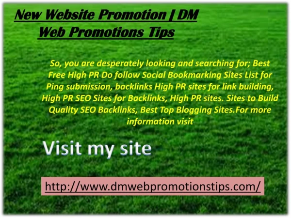 New Website Promotion | DM Web Promotions Tips