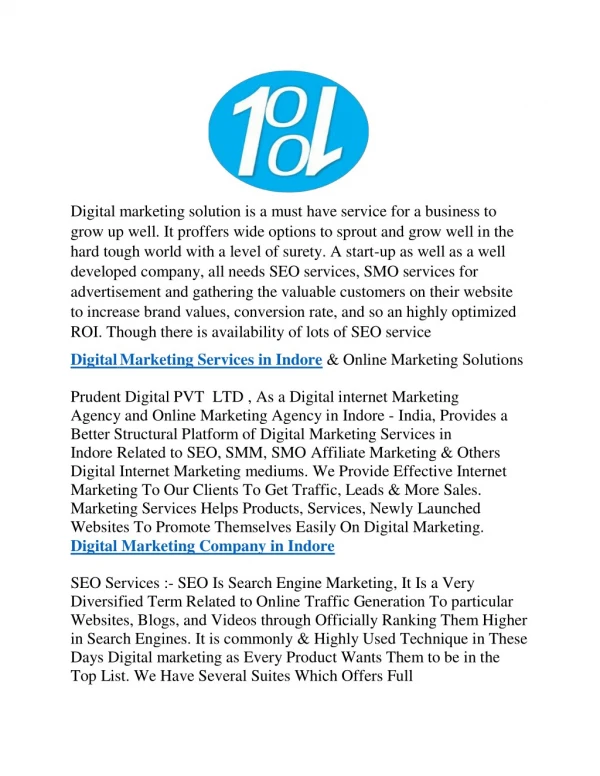 Digital Marketing Company in Indore | Digital Marketing service Indore