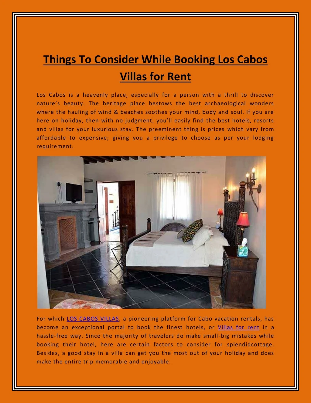 things to consider while booking los cabos villas