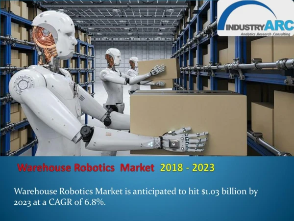 Warehouse Robotics Market is anticipated to hit $1.03 billion by 2023 at a CAGR of 6.8%.