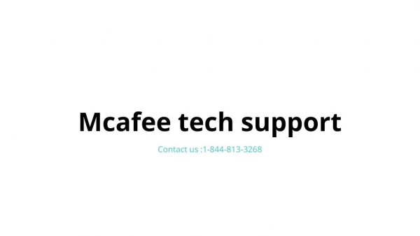Mcafee online chat support | Call @ 1-844-813-3268