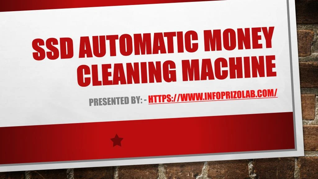 ssd automatic money cleaning machine