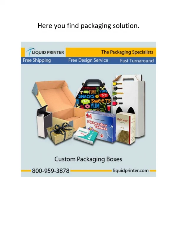 Find Online Custom Boxes Packaging Solutions