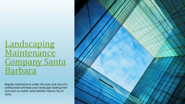 Landscape Maintenance Companies in Santa Barbara