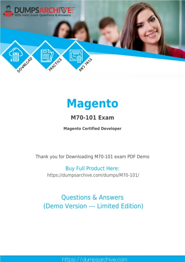 Magento Developer M70-101 PDF - Magento M70-101 PDF Questions - DumpsArchive