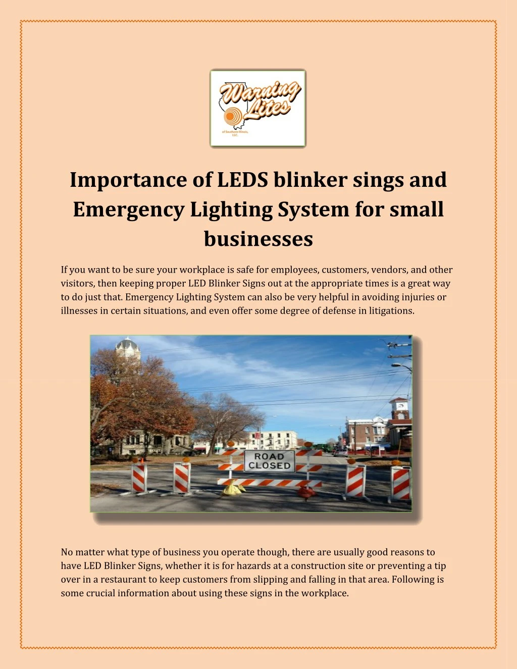 importance of leds blinker sings and emergency
