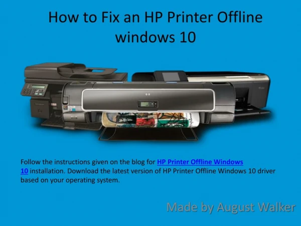 How To Fix an HP Printer Offline Windows 10?