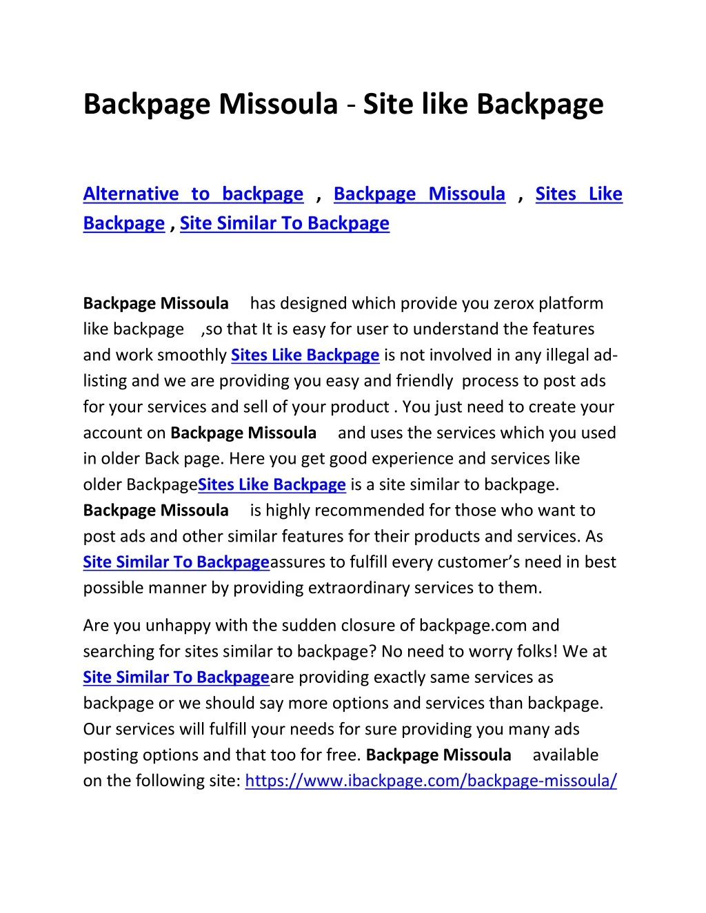 backpage missoula site like backpage
