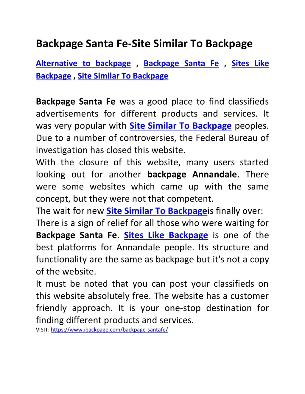 backpage santa fe site similar to backpage